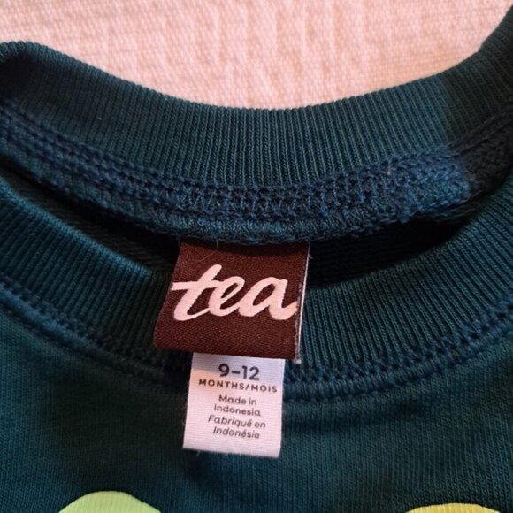 Tea Collection boys size 9-12 months green sweatshirt VGUC - Picture 2 of 3